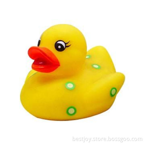 Rubber Duck with Colorful spots, Yellow Color, Suitable for Gifts and Premium